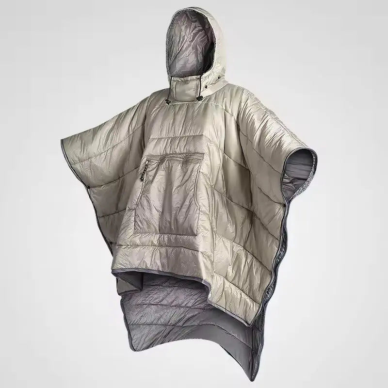 Hooded Tactical Camping Blanket Poncho Wearable Sleeping Bag for Outdoor Travel and Cold Weather Use