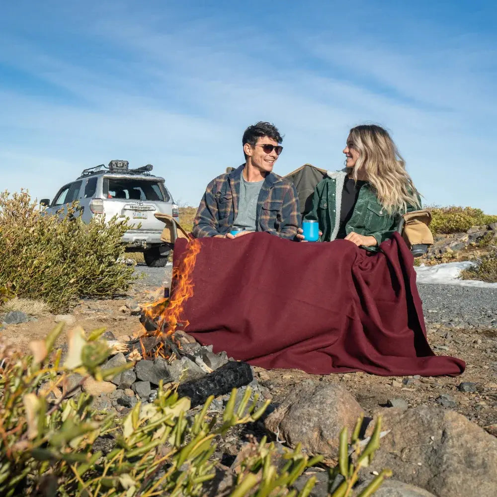 Winter Warm Wool Throw Blanket for Camping Travel and Outdoor Use