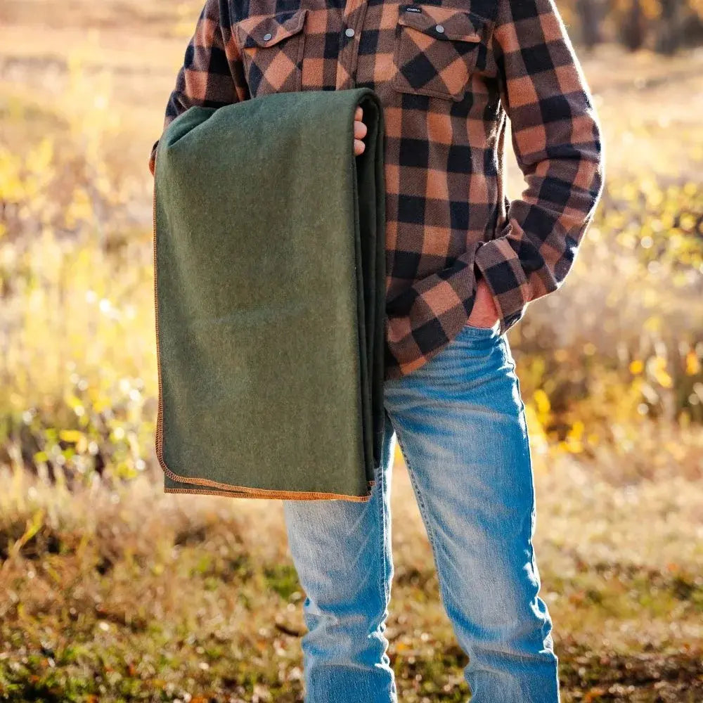 Winter Warm Wool Throw Blanket for Camping Travel and Outdoor Use
