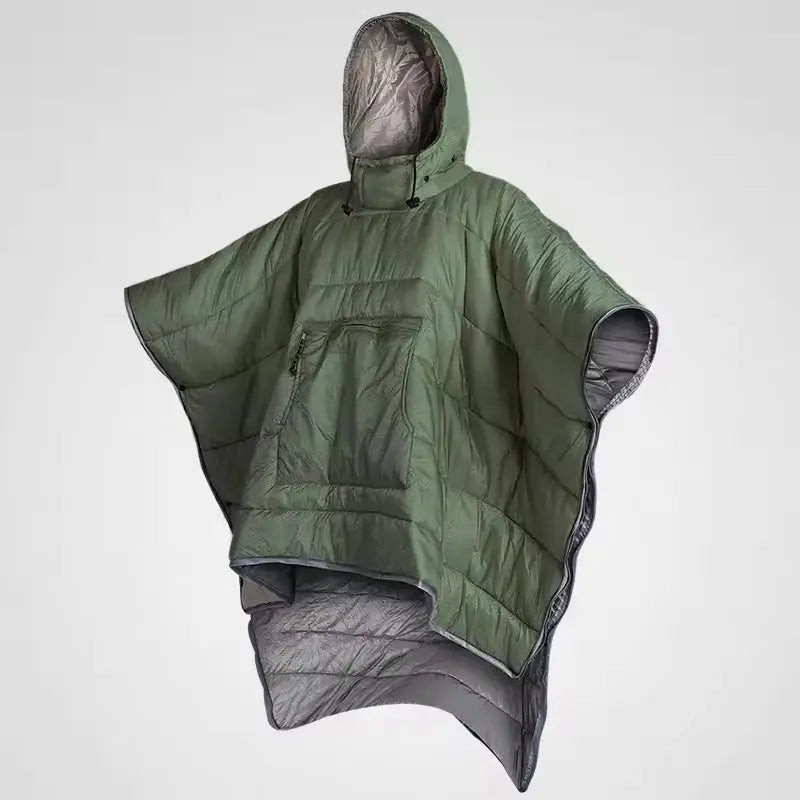 Hooded Tactical Camping Blanket Poncho Wearable Sleeping Bag for Outdoor Travel and Cold Weather Use