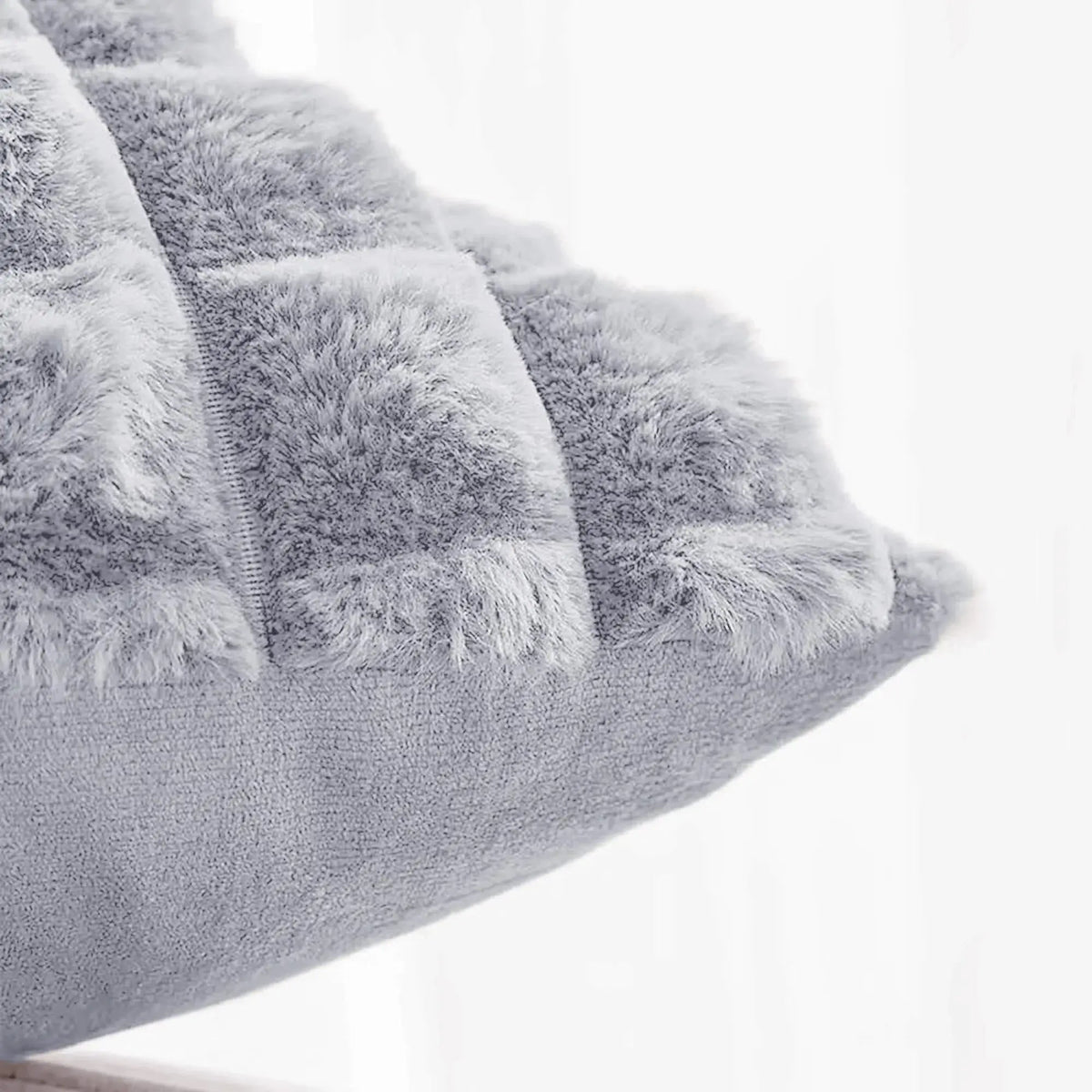 Faux Rabbit Fur Bubble Velvet Pillow Cover with Solid Color Design for Sofa and Room Decor