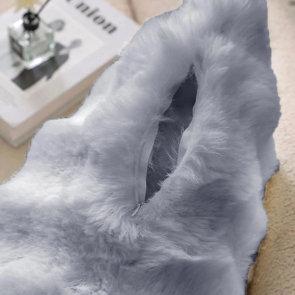 Faux Rabbit Fur Bubble Velvet Pillow Cover with Solid Color Design for Sofa and Room Decor