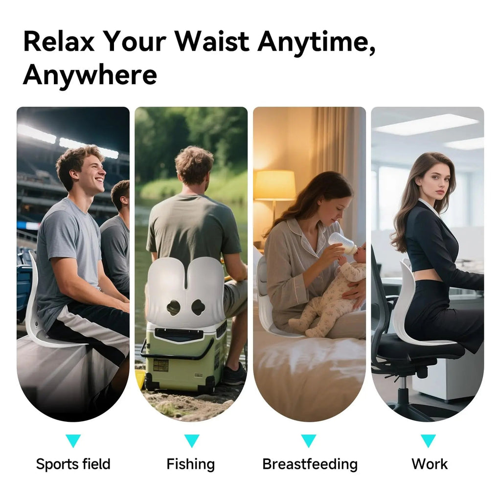 Portable Lumbar Support Cushion with Ergonomic Design for Office Chairs