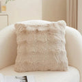 Faux Rabbit Fur Bubble Velvet Pillow Cover with Solid Color Design for Sofa and Room Decor
