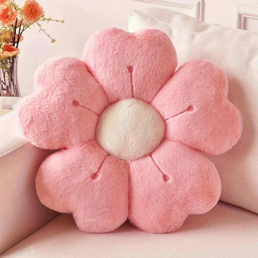Flower-Shaped Plush Decorative Cushion with Soft Throw-Pillow Design for Sofa, Chair, and Floor Styling