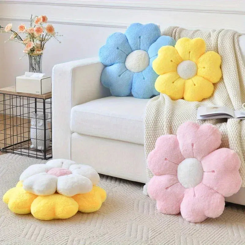Flower-Shaped Plush Decorative Cushion with Soft Throw-Pillow Design for Sofa, Chair, and Floor Styling