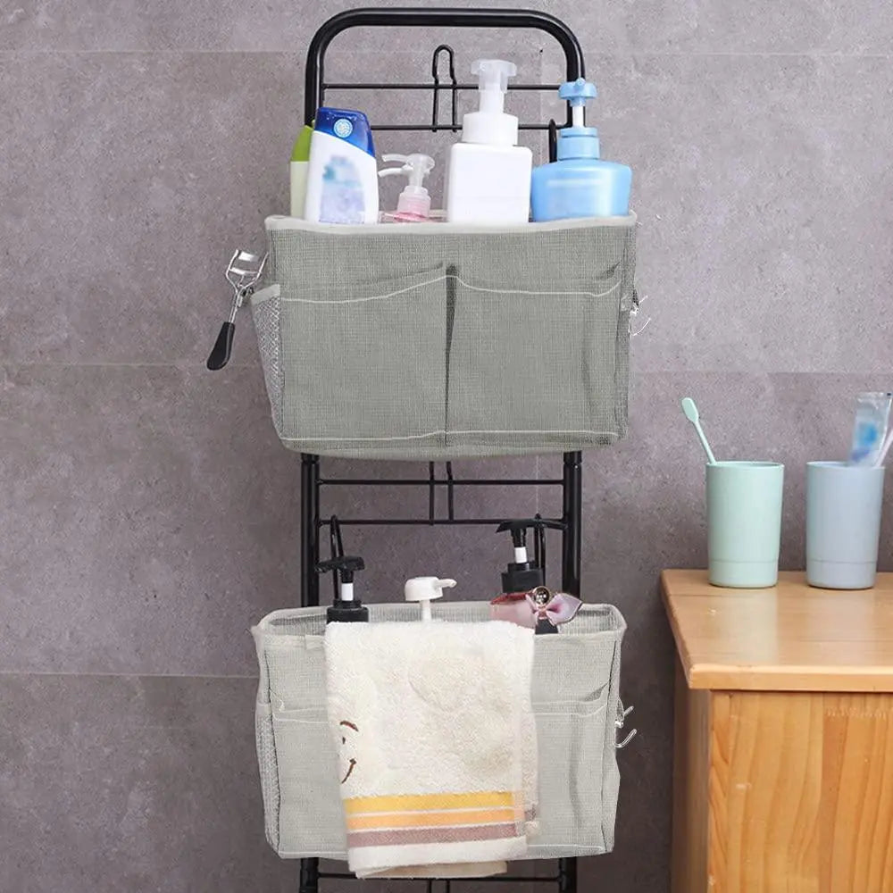 Cotton Linen Hanging Storage Bag with Multi Pocket Design for Dorm Door and Cabinet Organization