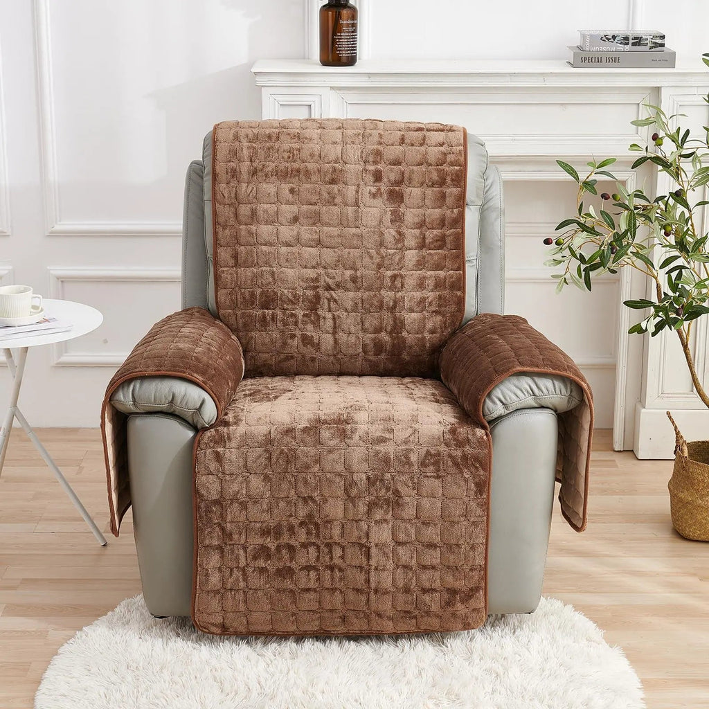 Washable Recliner Slipcover with Elastic Straps for Kids Pets and Daily Furniture Care