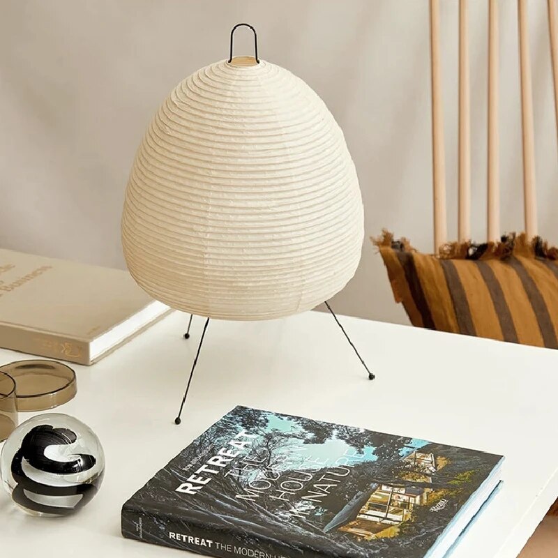 Japanese Rice Paper Table Lamp with Soft Ambient Glow